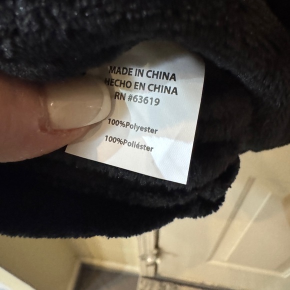 bebe Black Plush Zip Front  Hoodie Jacket with Logo size large - Picture 4 of 5